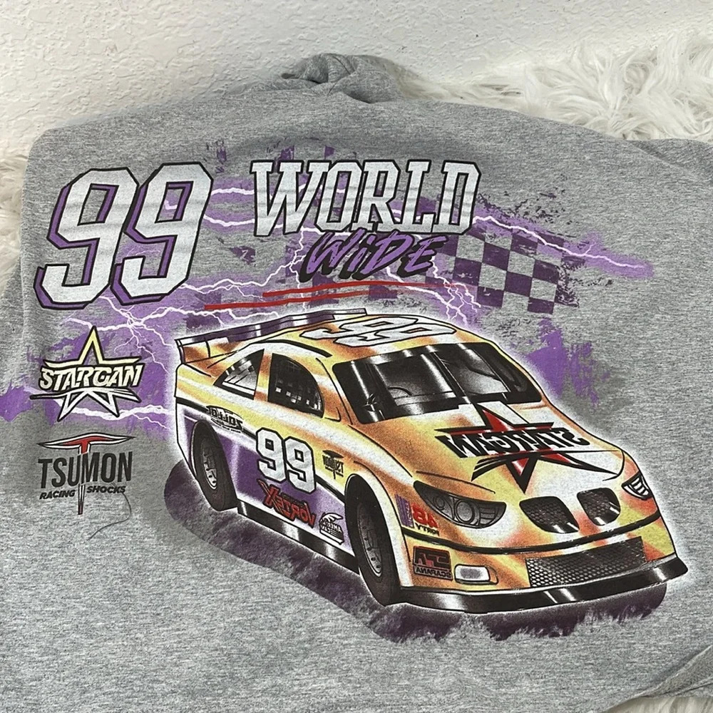 TREE HUGGER NATION Car Racing Graphic Tee Size Large NEW